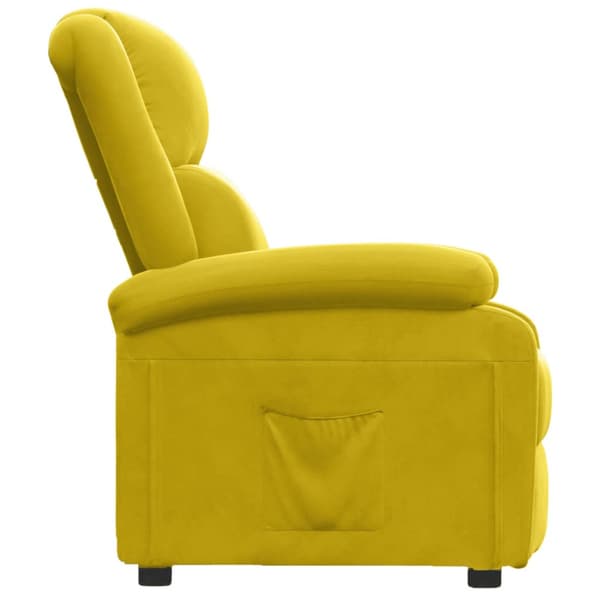Reclinerfåtölj gul sammet