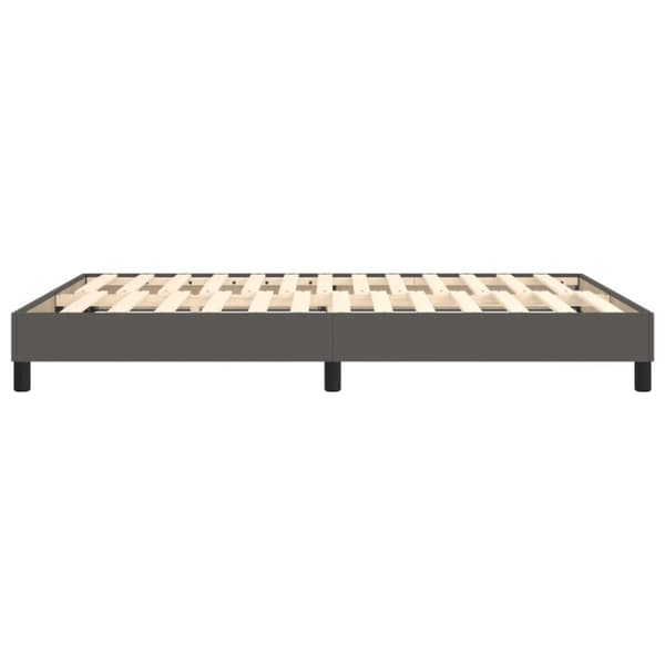 Boxspring-sängram grå 140x200 cm konstläder