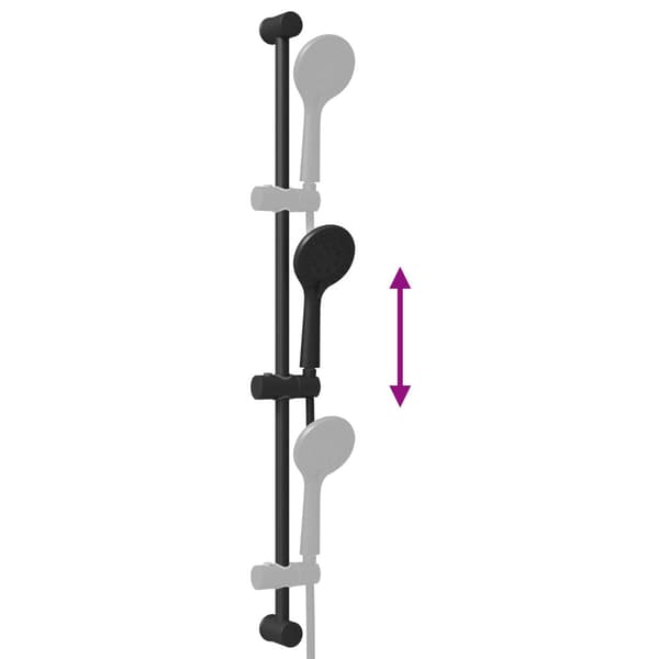 Duschsystemset Svart 101 cm Rostfritt stål