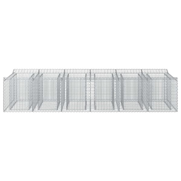 Gabion upphöjd säng 2 pcs Silver