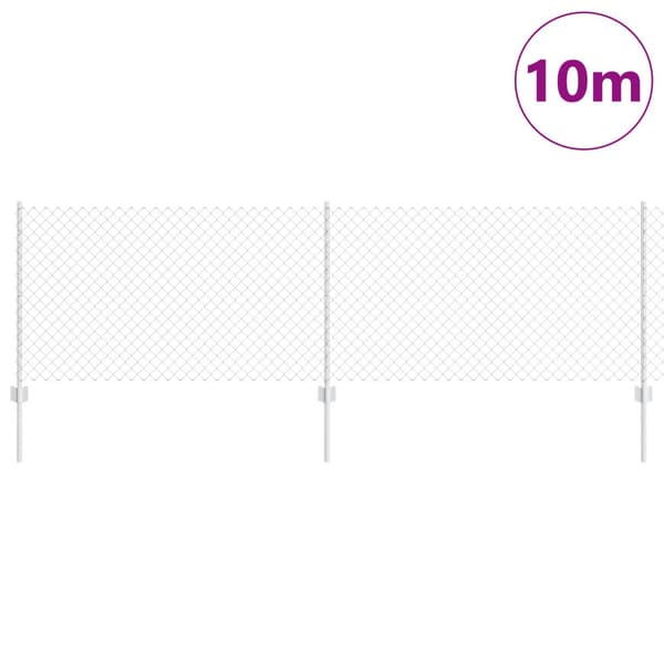 Stängsel med stolpe Silver 0,8 x 10 m Stål