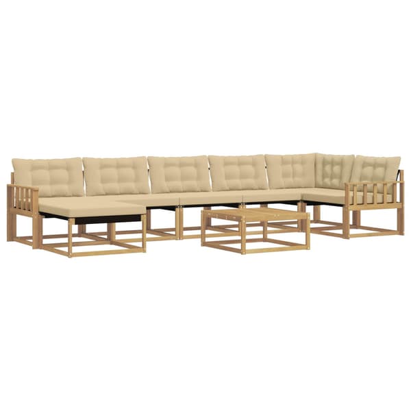 Utomhussoffset 8 pcs Vit och Beige 79 x 79 x 37 cm