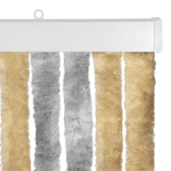 Insektsgardin Chenille Grå och Beige 90 x 200 cm 100% PP