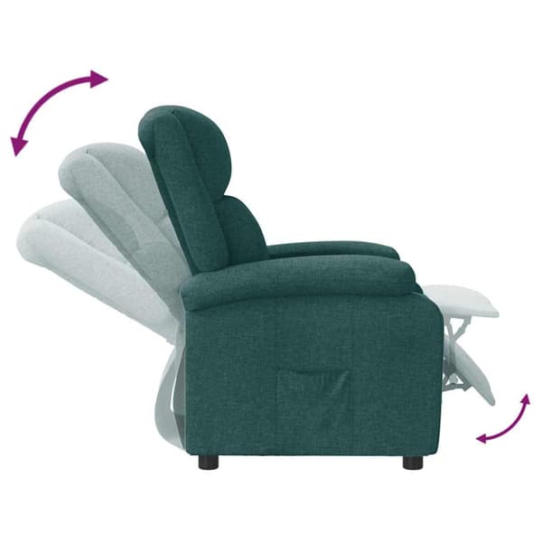 Reclinerfåtölj mörkgrön tyg