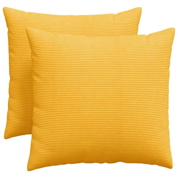 Sofakuddar 2 pcs Ljusgul 50 x 50 cm Kordread tyg