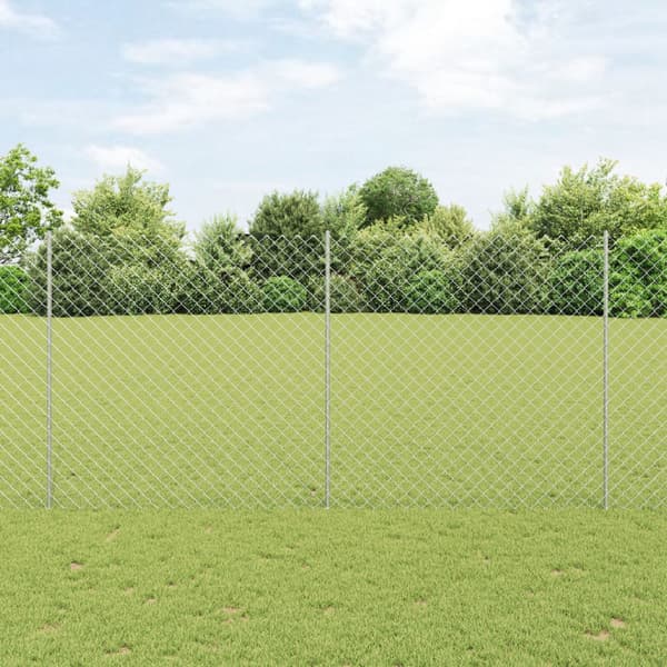 Stängsel med stolpe Silver 1,6 x 10 m Stål