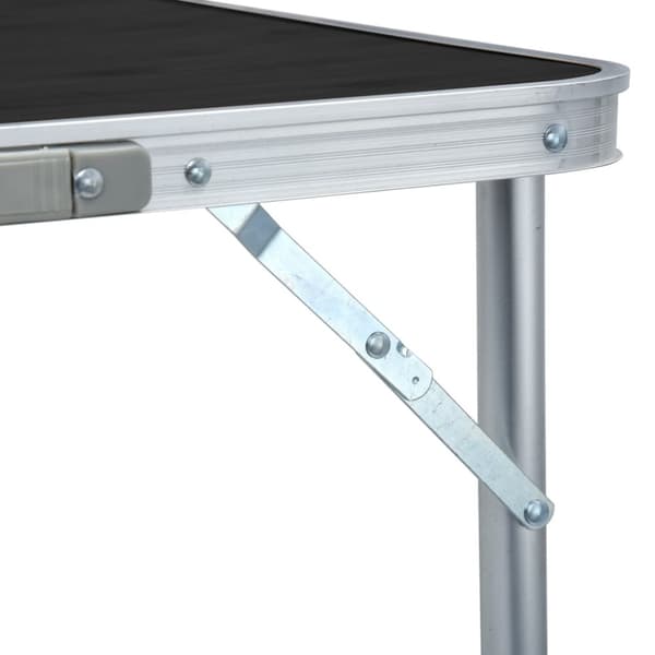 Hopfällbart campingbord grå aluminium 180x60 cm