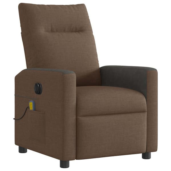 Elektrisk massagefåtölj brun tyg