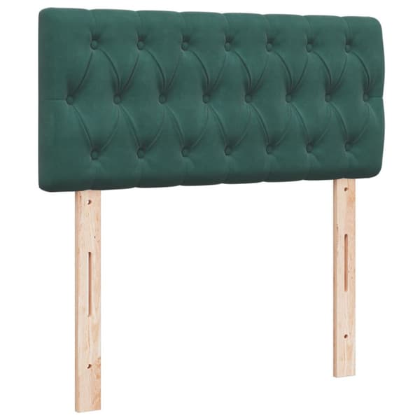 Ramsäng med madrass mörkgrön 100x200 cm sammet