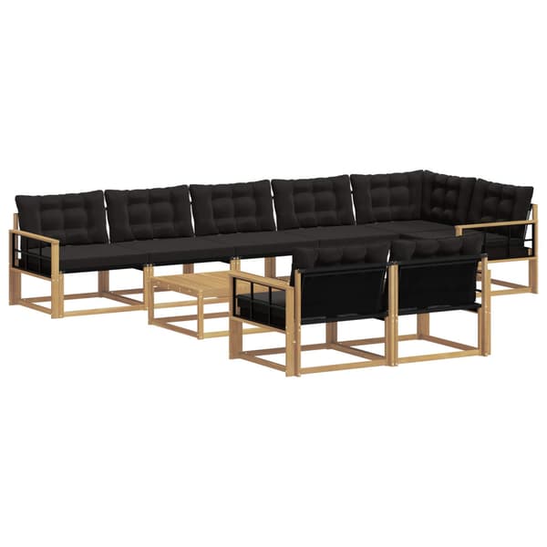 Utomhussoffset 9 pcs Vit och svart 79 x 79 x 37 cm