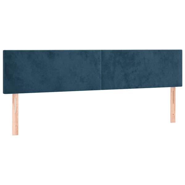 Ramsäng med madrass mörkblå 200x200 cm sammet