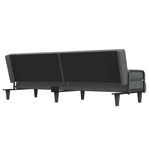Bäddsoffa med armstöd mörkgrå tyg