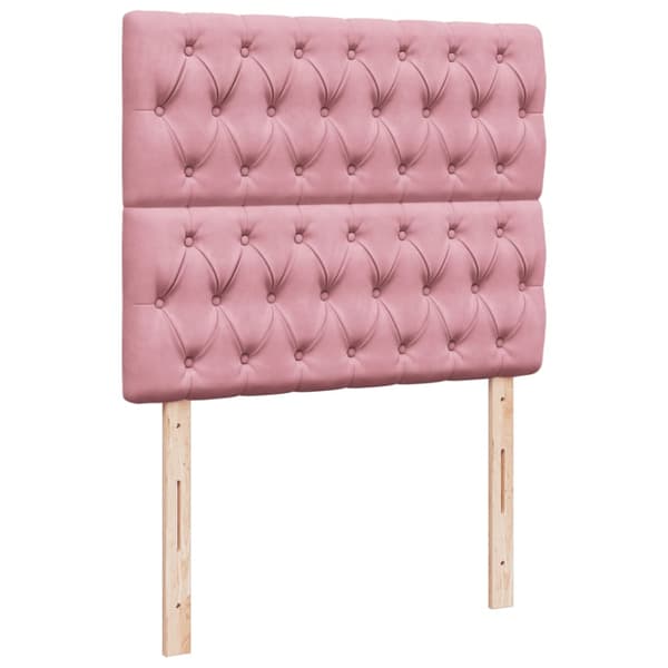 Ramsäng med madrass rosa 120x190 cm sammet