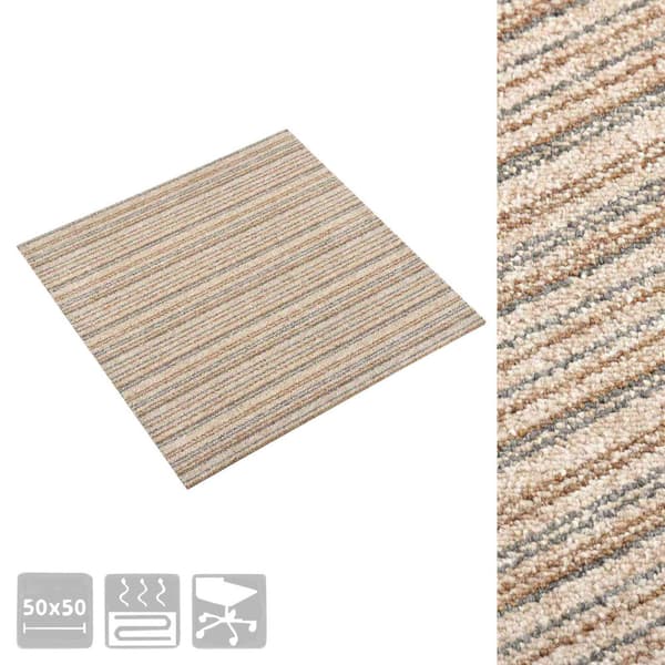 Matta 20 pcs Randig beige 50 x 50 cm 100% Polypropen