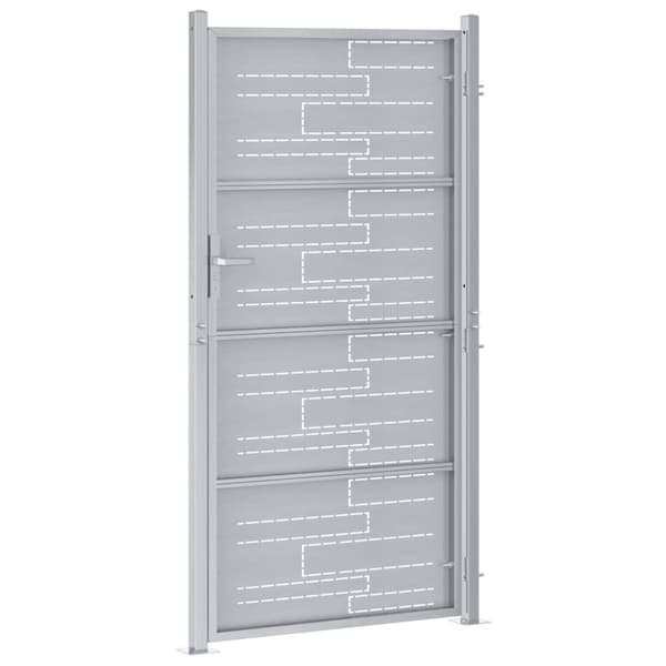 Trädgårdsgrind 85 x 196 cm Rostfritt stål Silver Låsbar