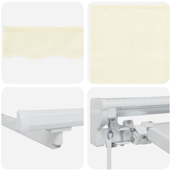 Manuell markisram med LED-lampor Kräm 3 x 2 m
