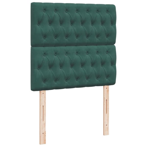Ramsäng med madrass mörkgrön 100x200 cm sammet