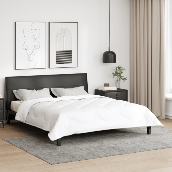 2-i-1 Duntäcke Vit 220 x 200 x 10 cm Polyester