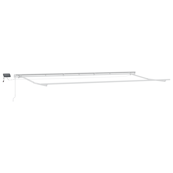 Utfällbar markis med LED -remsljus Blå och Vit 600 × 300 cm