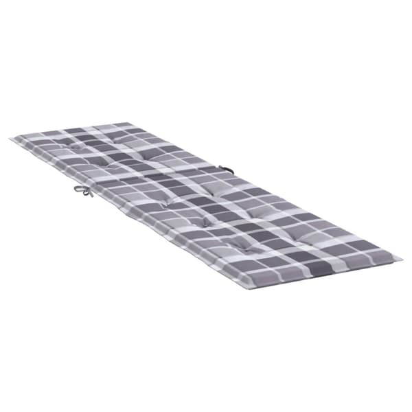 Solsängsdyna grått rutmönster (75+105)x50x4 cm