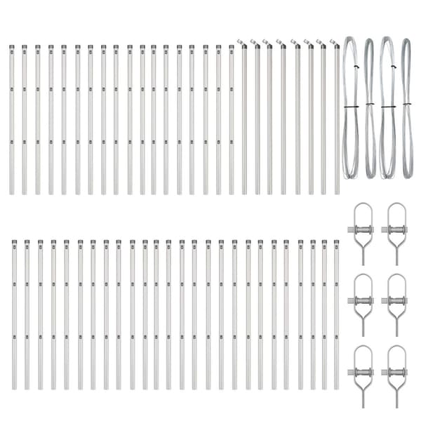Stängselstolpe 52 pcs Grå 3,2 x 3,2 x 100 cm