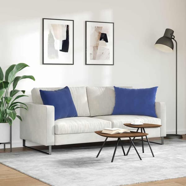 Sofakuddar 2 pcs Polisblå 70 x 50 cm Kordread tyg