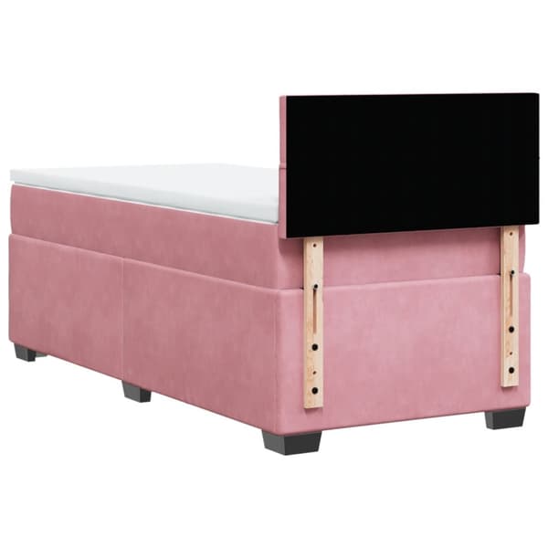 Ramsäng med madrass rosa 90x200 cm sammet