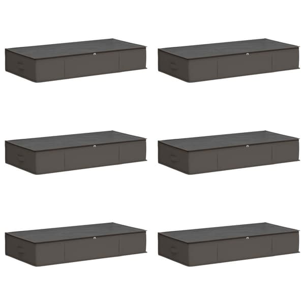 Förvaringslåda med transparent toppfönster 6 pcs Grå