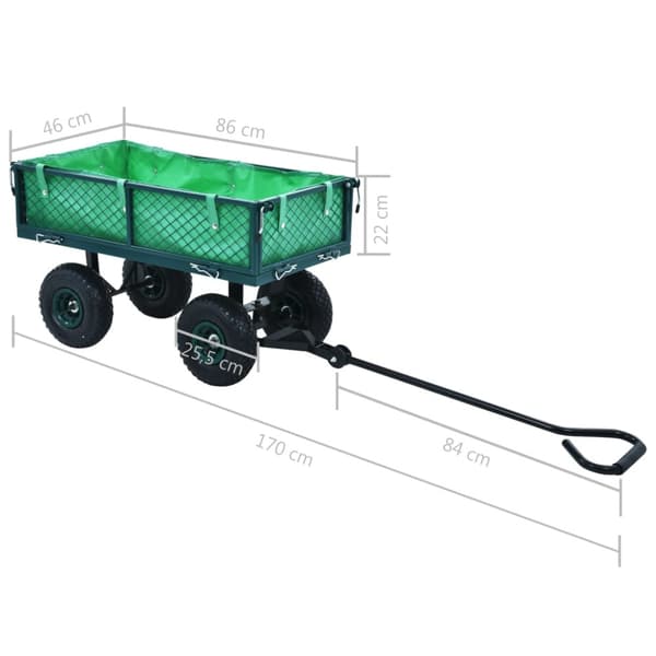 Trädgårdsvagn grön 250 kg
