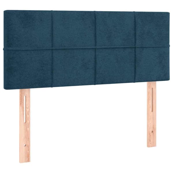 Ramsäng med madrass mörkblå 100x200 cm sammet