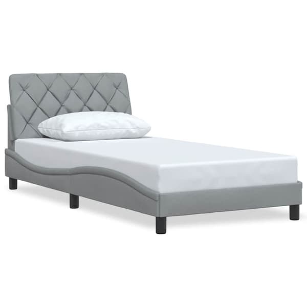 Bed Frame without Mattress Light Grey 100x200 cm Fabric