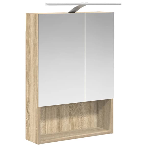 Badrumsmöbelset 5 pcs Sonoma-ek Konstruerat trä och glas