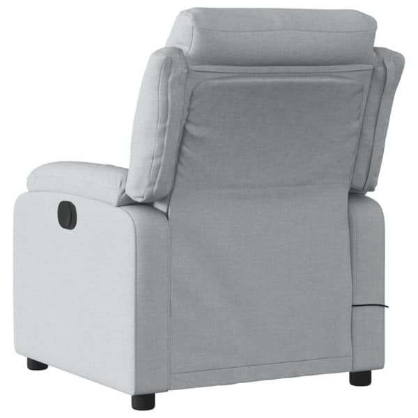 Massagefåtölj ljusgrå tyg