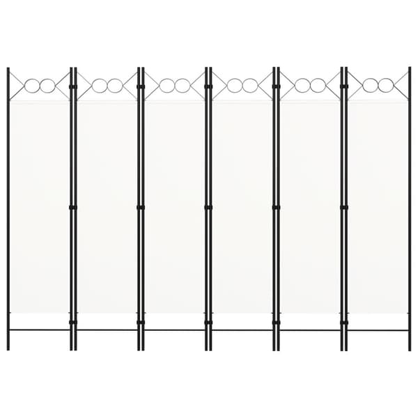 Rumsavdelare 6 paneler vit 240x180 cm