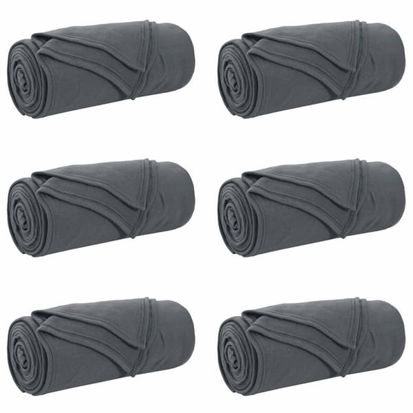Filtar 6 pcs Mörkgrå 170 x 130 cm Fleece