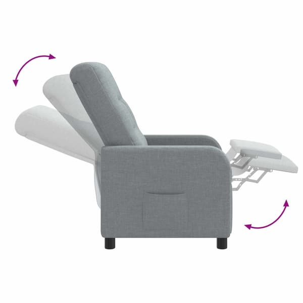 Massagefåtölj Ljusgrå Tyg