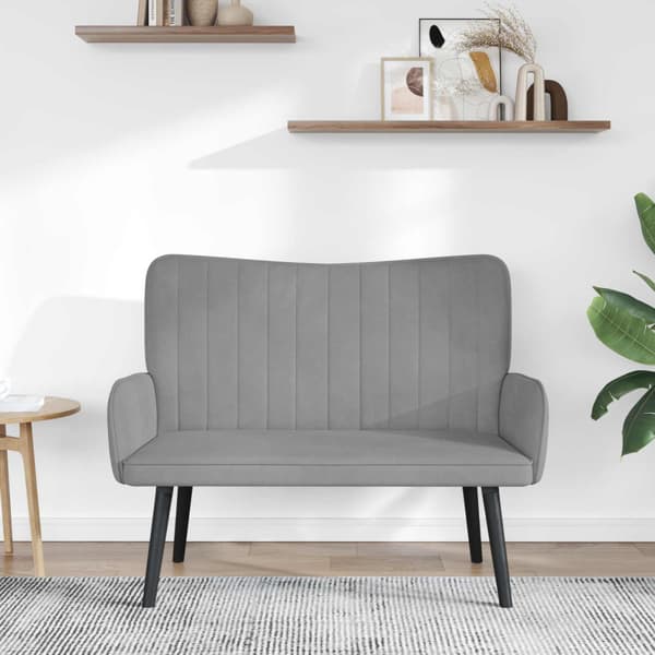 Tvåsitssoffa Ljusgrå 115 x 61 x 87 cm Sammet