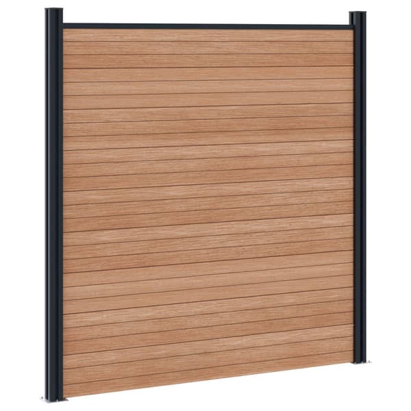 Stängselpanel 8 pcs WPC och aluminium Brun