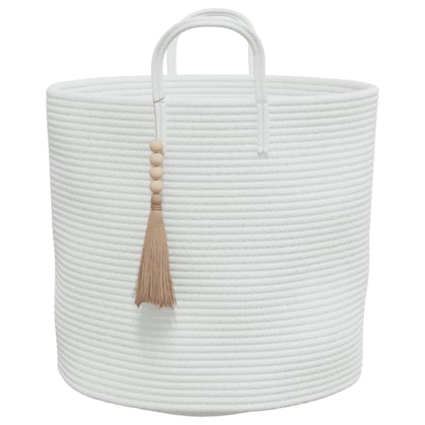 Förvaringskorg vit Ø40x35 cm bomull