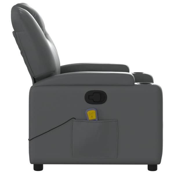 Massagefåtölj grå konstläder