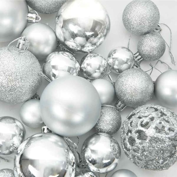 Julprydnad Set med 150 LED-lampor 61 pcs Silver Plast