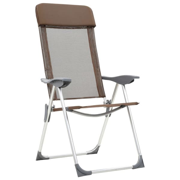 Hopfällbara campingstolar 2 st aluminium brun