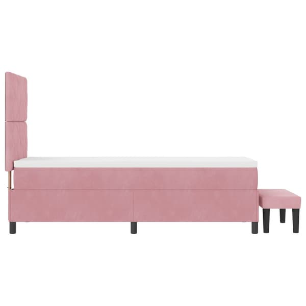 Bäddfjäder med huvudgavel Rosa 200 x 80 cm Sammet