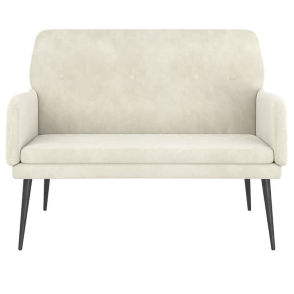 Bänk gräddvit 108x79x79 cm sammet