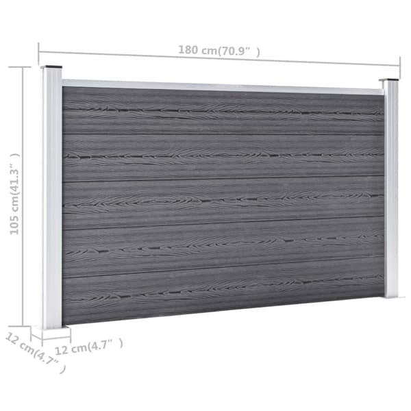 Staketpanel WPC 353x106 cm grå