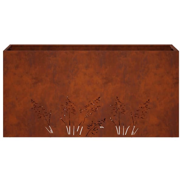 Trädgårdsplanterare 2 st Rostig 100 x 30 x 49 cm