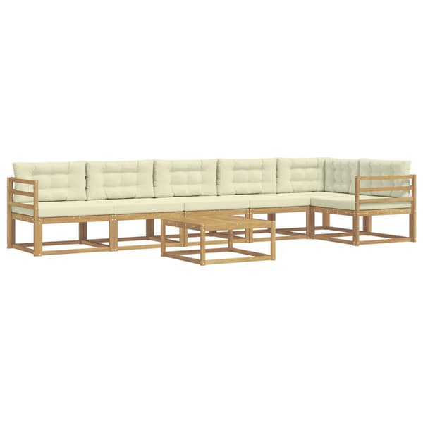 Utomhussoffset 7 pcs Vit och grädde 79 x 79 x 37 cm Polyester