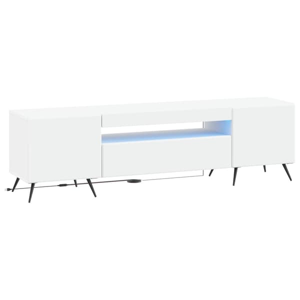 LED TV-skåp Vit Konstruerat trä