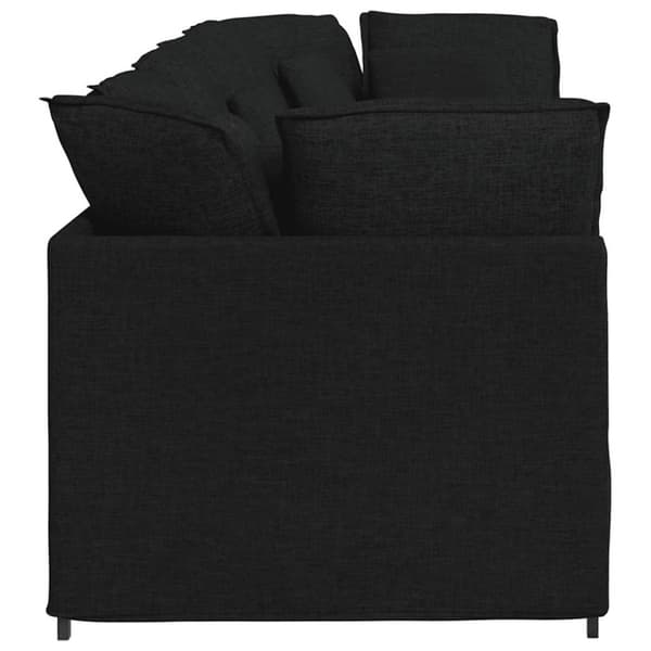 Modulsoffa med dynor i tyg svart