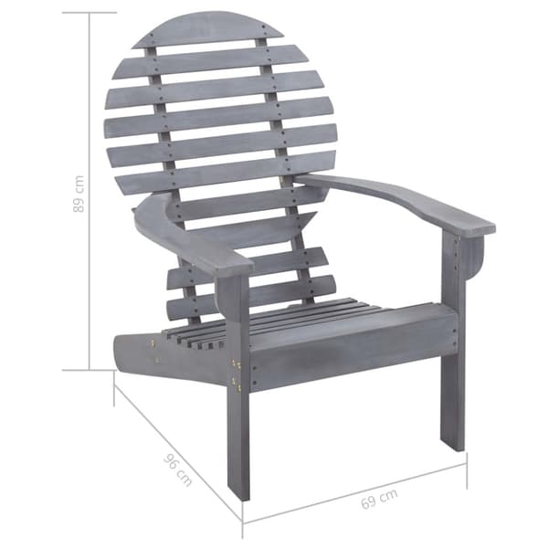 Adirondackstol massivt akaciaträ grå
